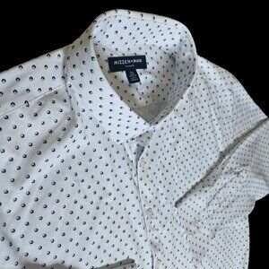 Mizzen + Main Men Leeward Dress Shirt SZ XXL 2XL Trim No Tuck Long Sleeve Preppy